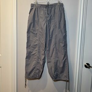 ASOS Women Grey Joggers 10 100% Cotton NWT 34x29 WIDE LEG  zip Button Drawstring